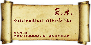 Reichenthal Alfréda névjegykártya